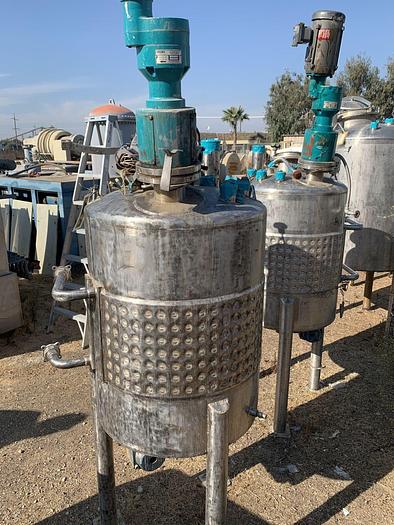 Used Tank, 100 Gallon, S/st, Jkt, Agit, 28" x 32", DT/DB, #S742658