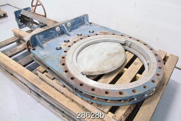 Used Fabri 30" Hand Operated Knife Gate Valve #28628