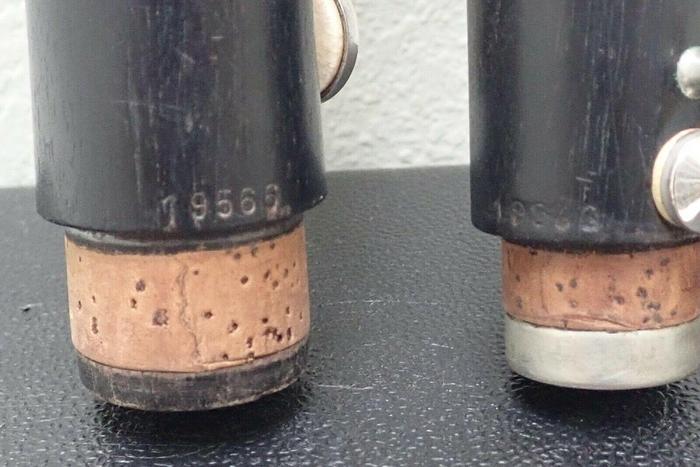 Used Vintage Unnumbered Plain Normandy France Wood Clarinet Serial #19566 w/ Case