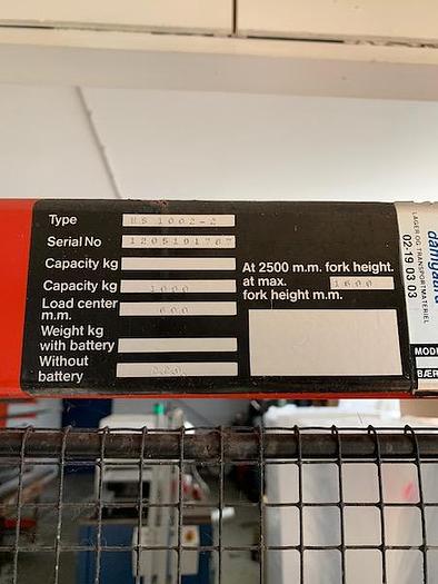 Brugt BRUGT HØJTLØFTER, FABRIKAT IVH, MODEL HS 1002-2, MASKIN NR.…