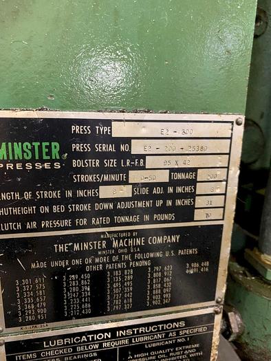 Used MINSTER E2-200