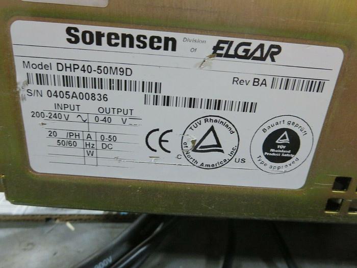 Used Sorensen, DHP40-50M9D, DC Power Supply, In: 200-240 VAC, Out: 0-40 VDC, 0-50 A