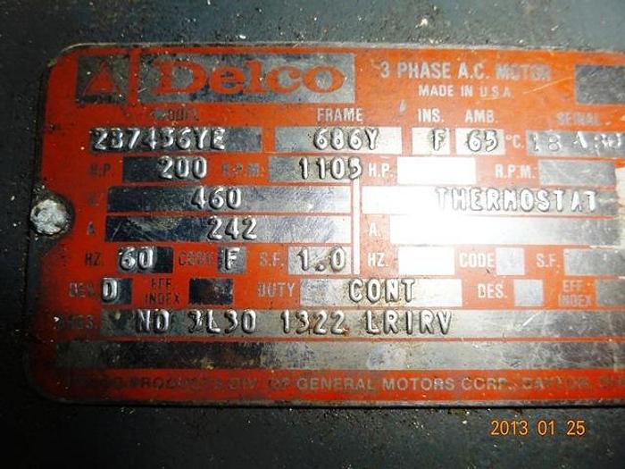 Used DELCO 200 HP AC MOTOR