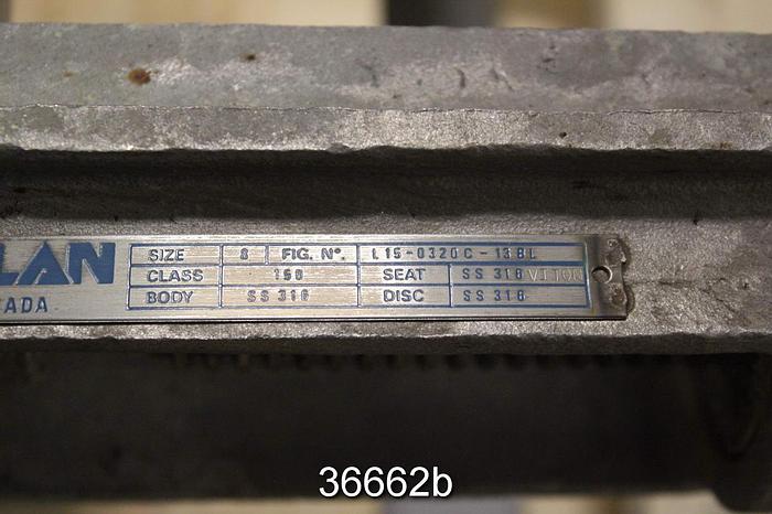 Used Velan 8" Hand Operated Knife Gate Valve, L15-0320C-13BL #36662