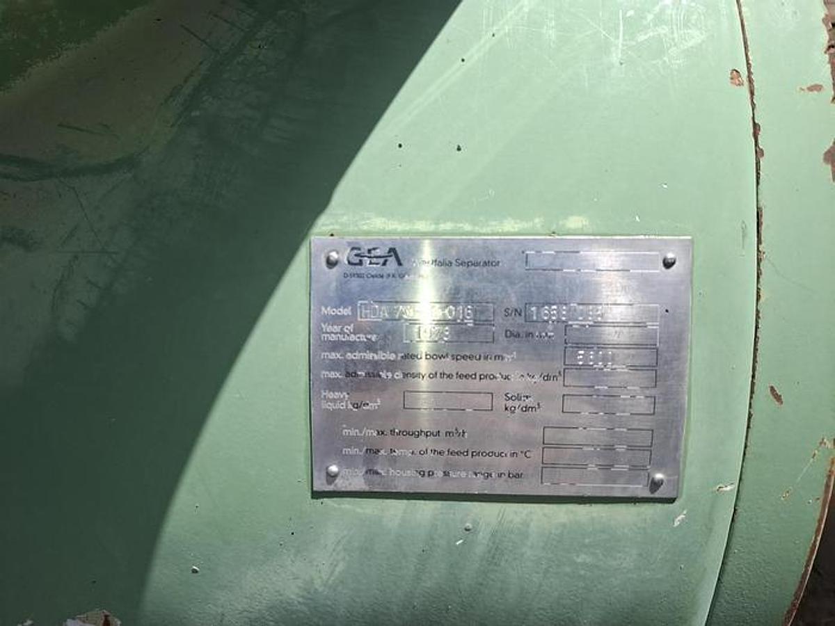 Used Westfalia HDA 75 Centrifuge