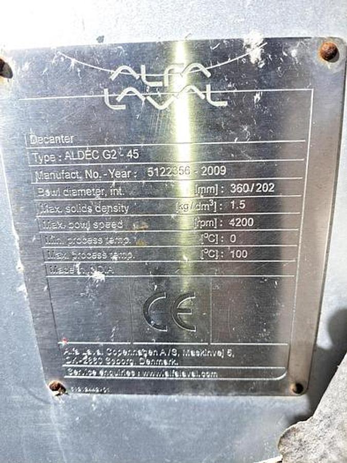 Used 2009 ALFA LAVAL aldec 45