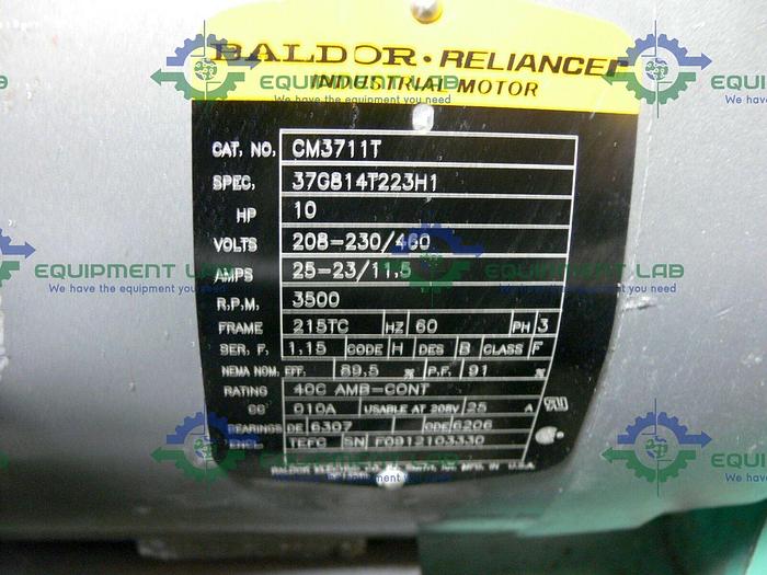 Used Tri-Clover TRI-FLO Pump SP218MH-S w/ 10HP Baldor Industrial Motor CM3711T
