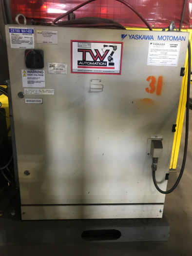 Used MOTOMAN MA1400 ROBOTIC MIG WELDING CELL WITH A/B INDEXER & DX 100 CONTROLS