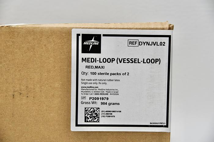 DYNJVL02: MEDLINE MEDI-LOOP, RED, STERILE MAXI VESSEL LOOP, DYNJVL02, 100/CS.