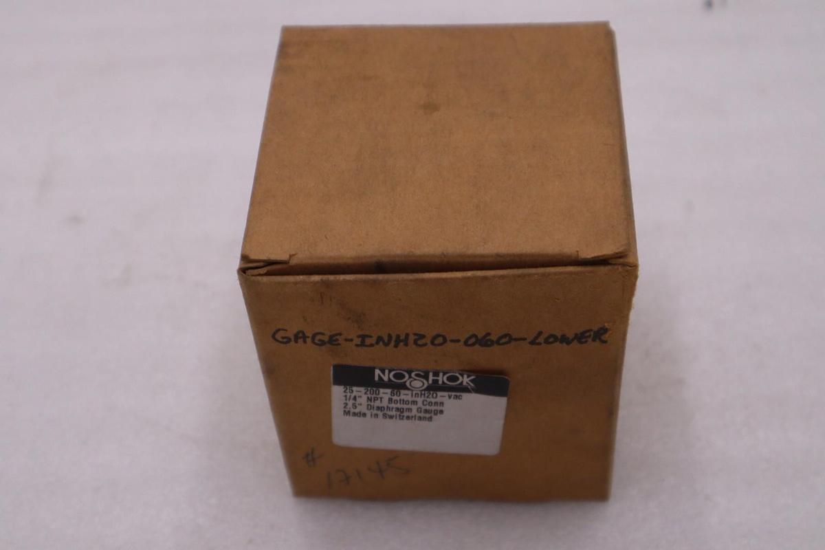 Noshok 25-200-60-inH20-vac Vacuum Gauge 1/4" NPT - STOCK GF608A