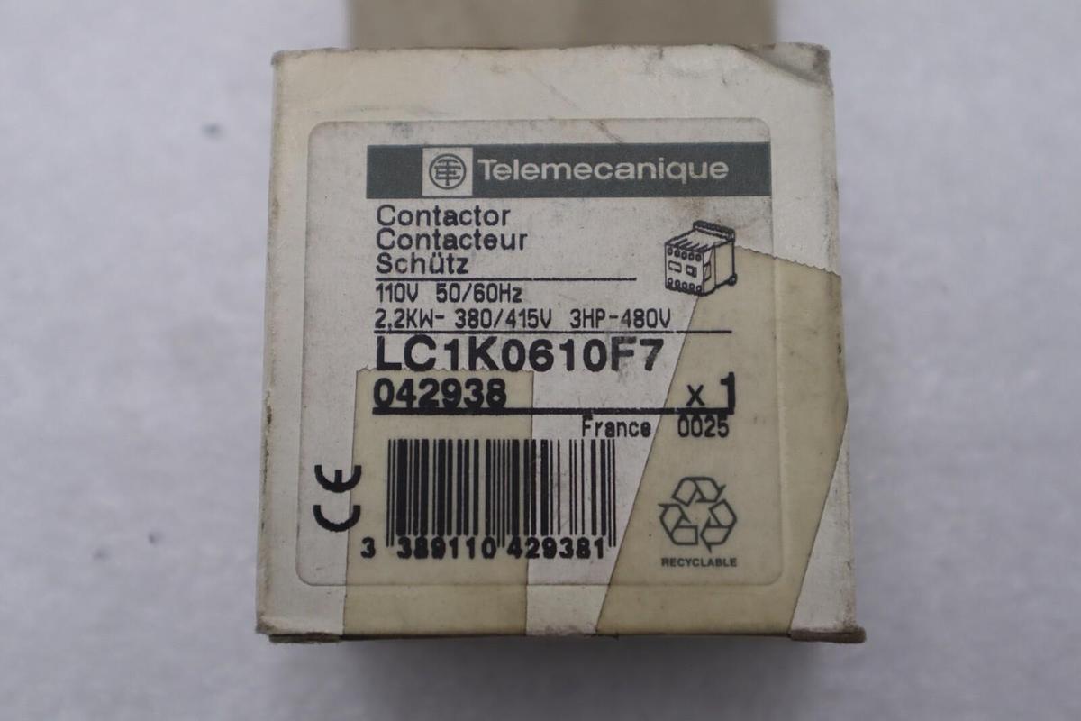 Used TELEMECANIQUE LC1K0610F7 CONTACTOR #K-3632