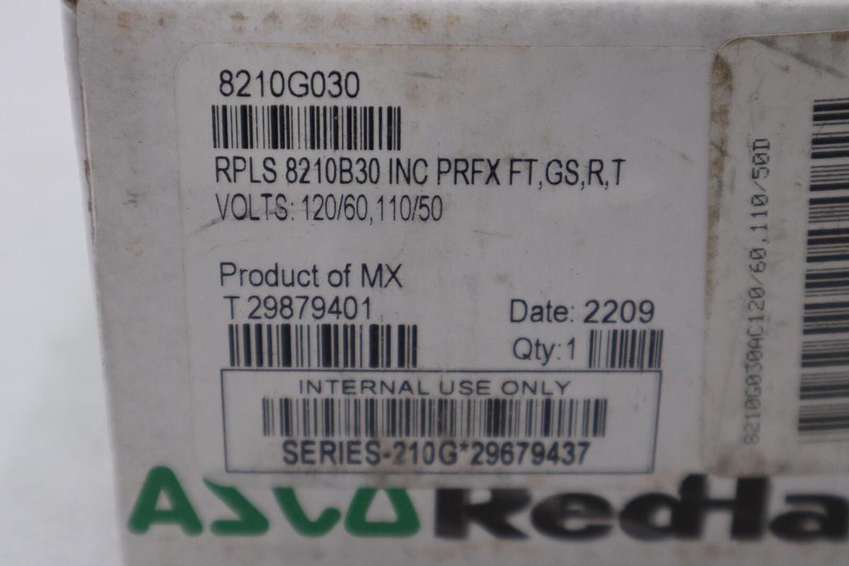 Used NEW IN BOX 1/2" ASCO 8210G030 Stainless Steel Solenoid Valve STOCK G573