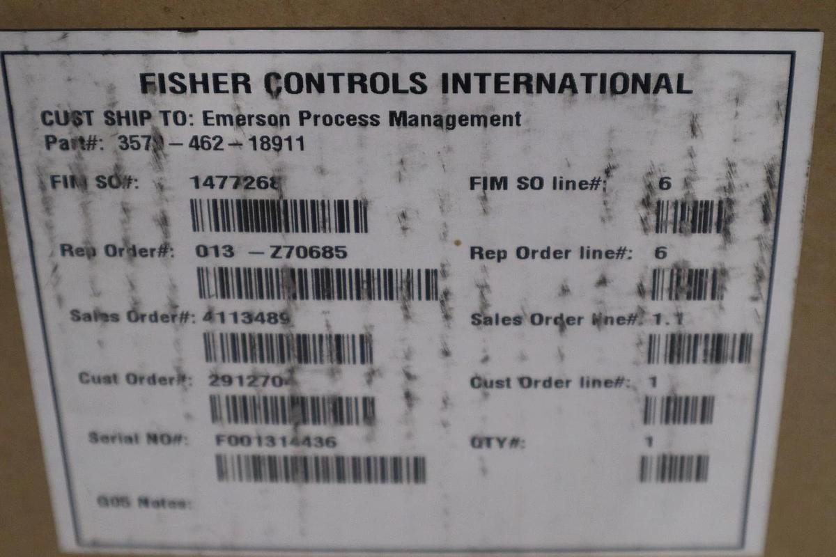 Used FISHER CONTROLS 3570-462-18911 PNEUMATIC VALVE POSITIONERS - STOCK GF392