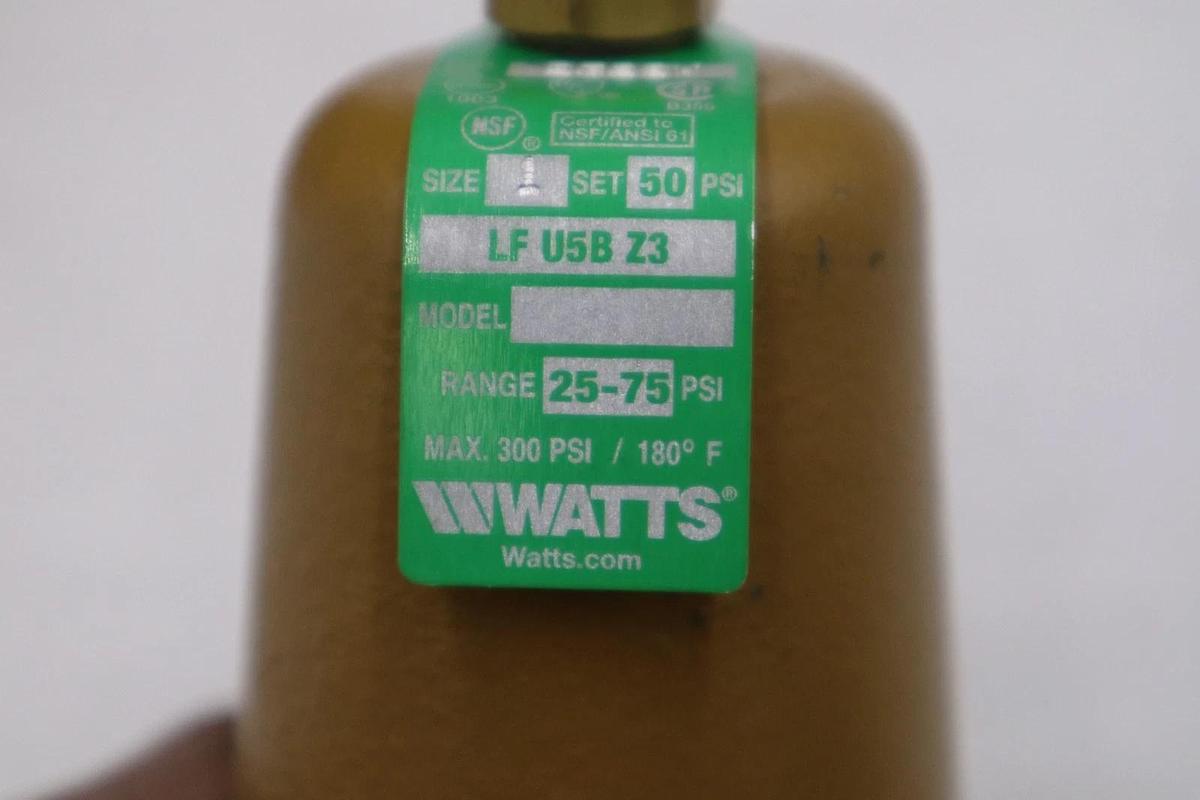 Used WATTS 1 LFU5B-Z3 50PSI 1" WATER PRESSURE REDUCING VALVE-THD - STOCK GF448