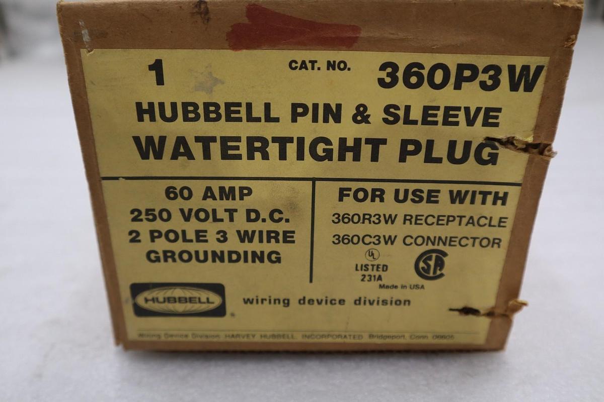 Hubbell HBL360P3W/ 360P3W Pin Sleeve Watertight Plug - STOCK 2707A