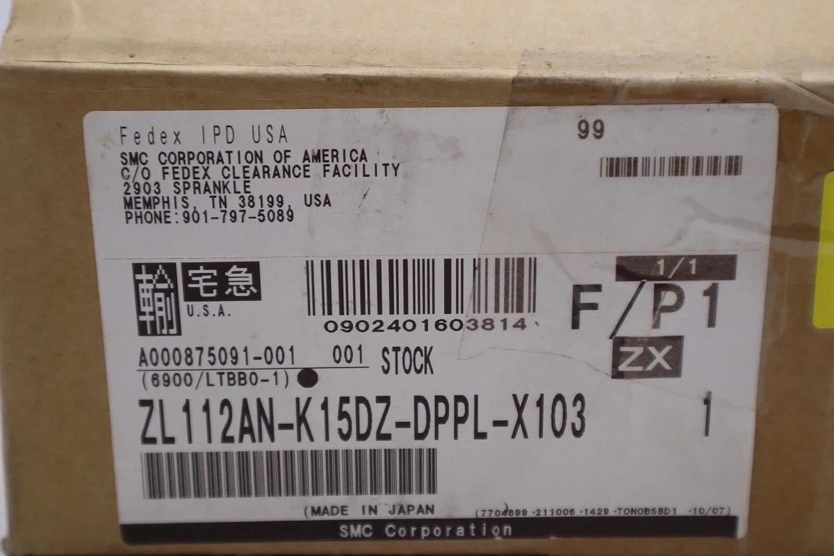 NEW SMC zl112an-k15dz-dppl-x103 Multistage Ejector Vacuum Ejector STOCK 4003