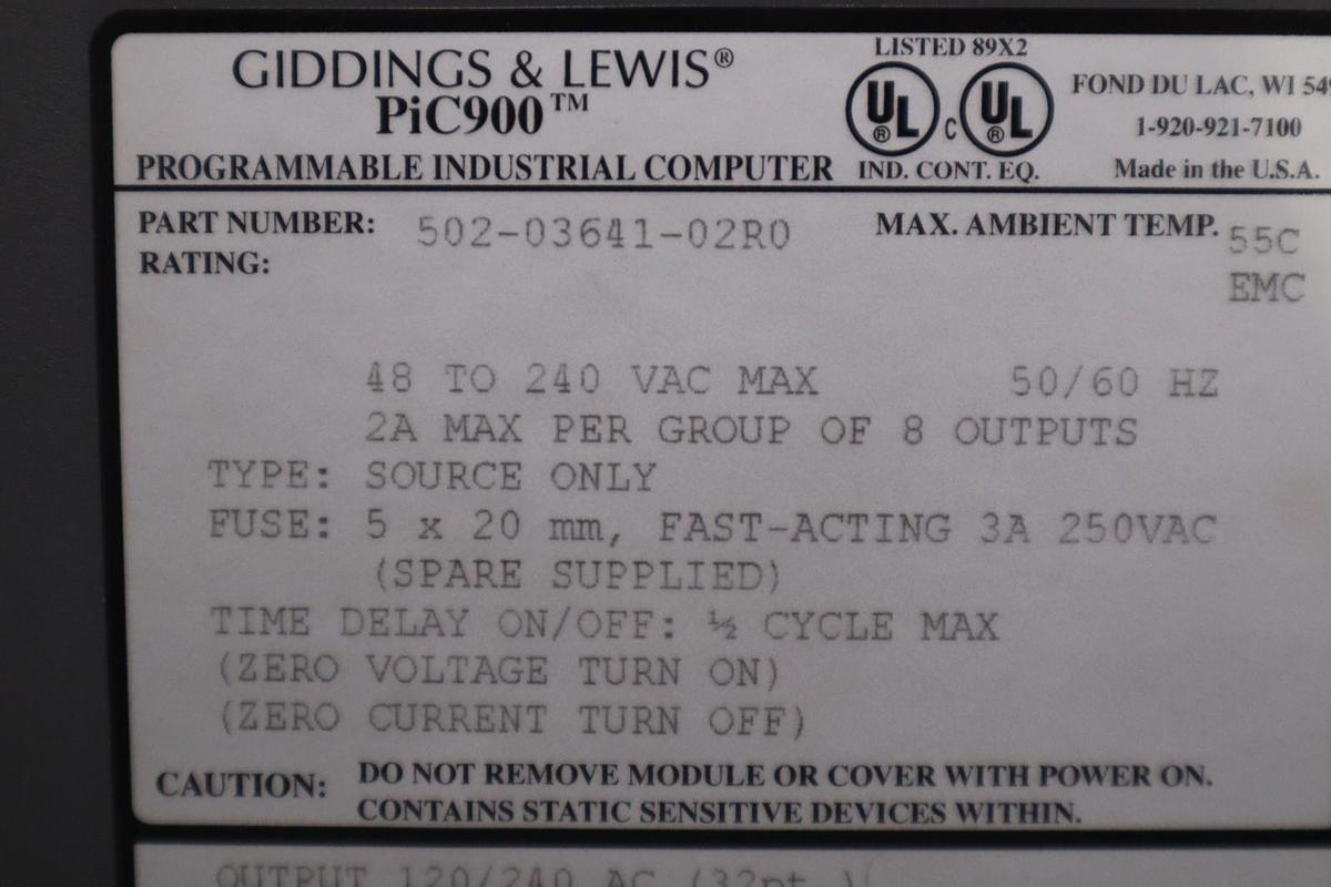 Used DANAHER GIDDINGS AND LEWIS 502-03641-02R0 / 5020364102R0 PIC900 STOCK GF-2037A