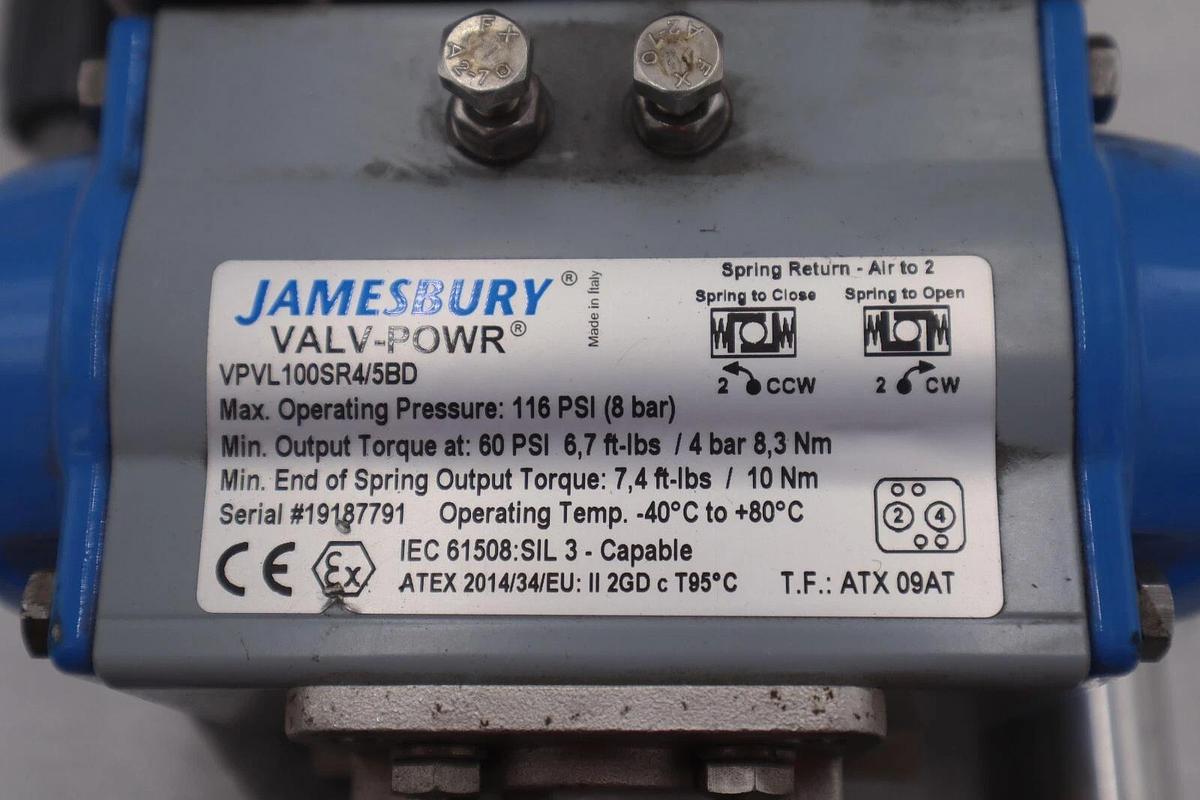 Jamesburry Valve Control VPVL100SR4/5BD Ser #19187791 New Open Box #3594