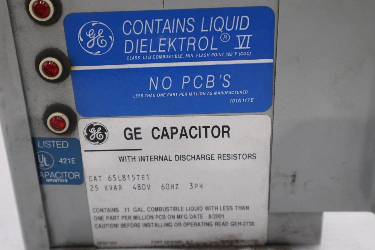 GENERAL ELECTRIC 65L815TE1 OBSOLETE CAPACITOR DIELEKTROL 480V FUSED STK 5179CC