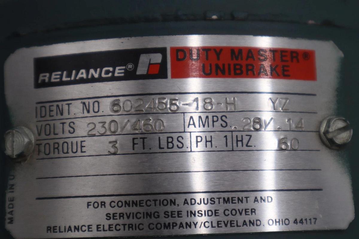 RELIANCE 602455-18-H DUTY MASTER UNIBRAKE STOCK #M-6