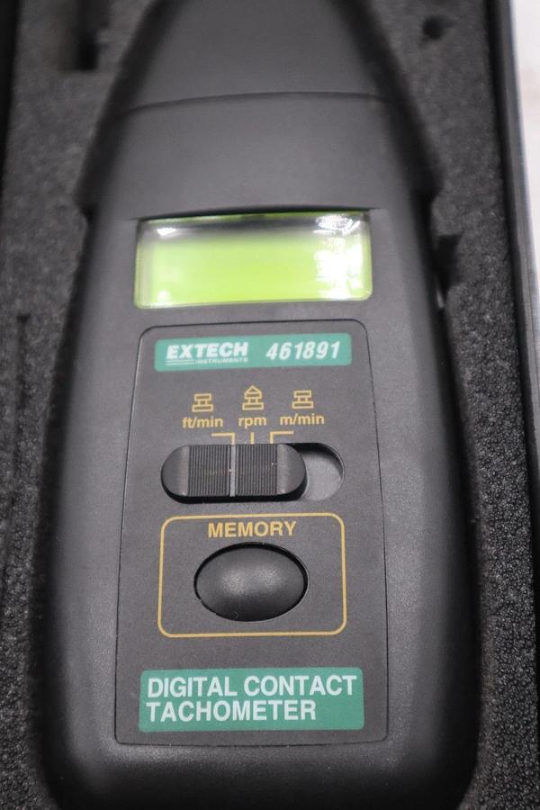 Used NEW EXTECH 461891 Tachometer +/-0.05% RPM Acc LCD STOCK H1141