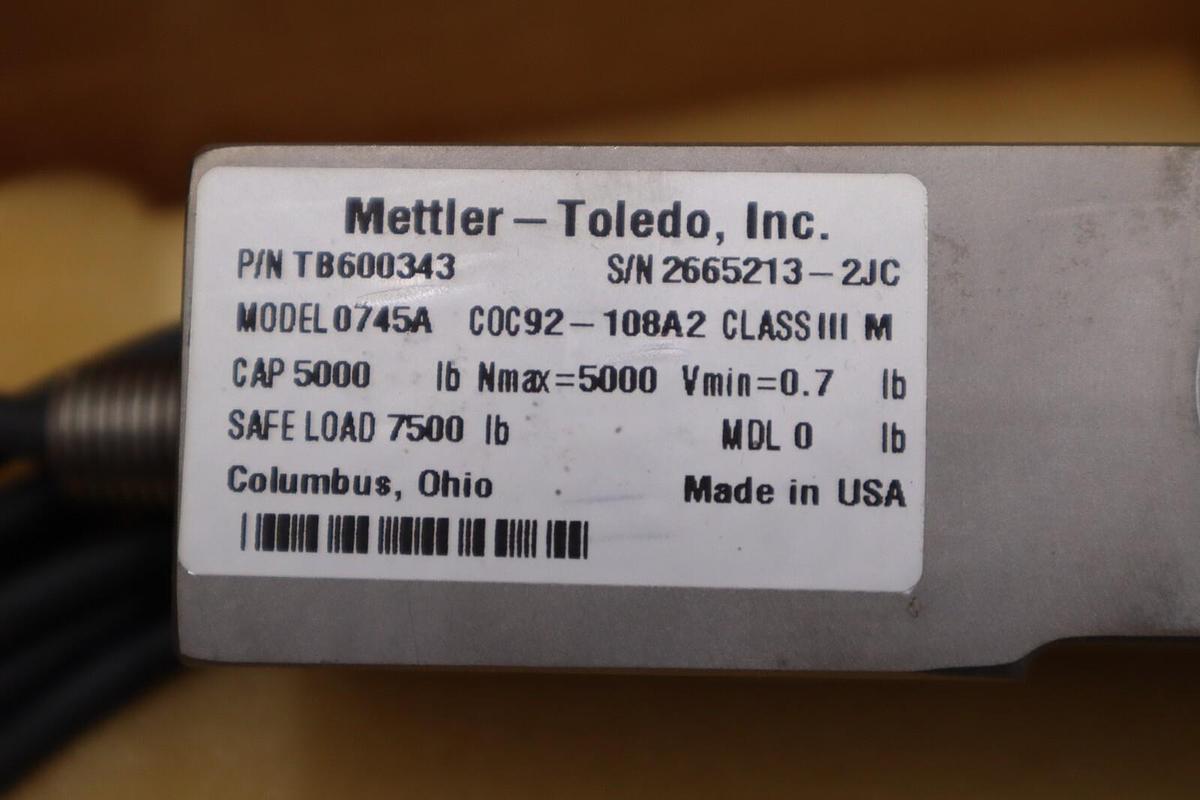 Used METTLER-TOLEDO TB600343 5000LBS NEW IN BOX (THREE AVAILABLE) STOCK H891