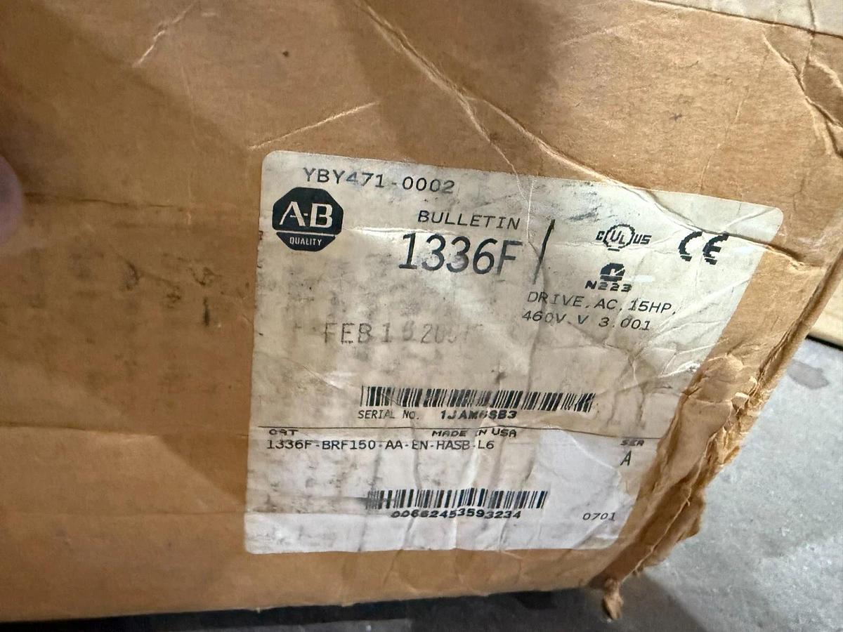Used ALLEN BRADLEY 1336F-BRF150-AA-EN-HASB-L6 / 1336FBRF150AAENHASBL6 1336F DRIVE NEW