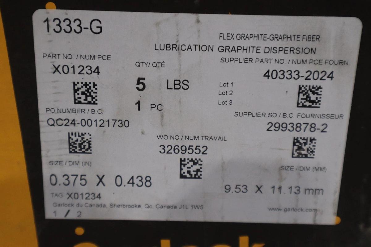 Used GARLOCK 40333-2024 1333-G 3/8" 5 LBS - NSMP - STOCK GF854