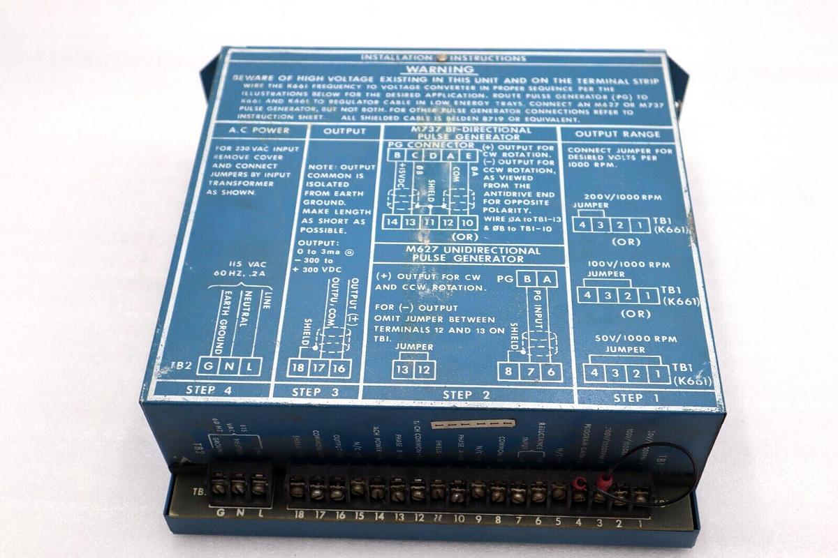 Used AVTRON 240P 50/100/200V PER 1000 RPM DC CONVERTER K661 L-211