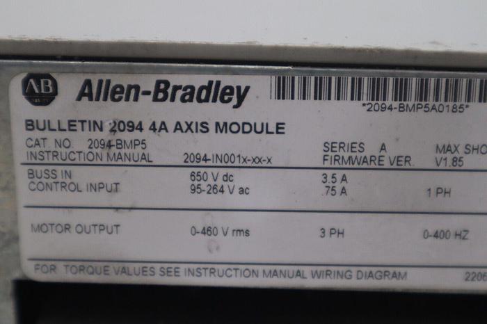 Used Allen-Bradley Bulletin 2094-BMP5/A Kinetix 6000 4 Amp Axis Module STOCK #5012