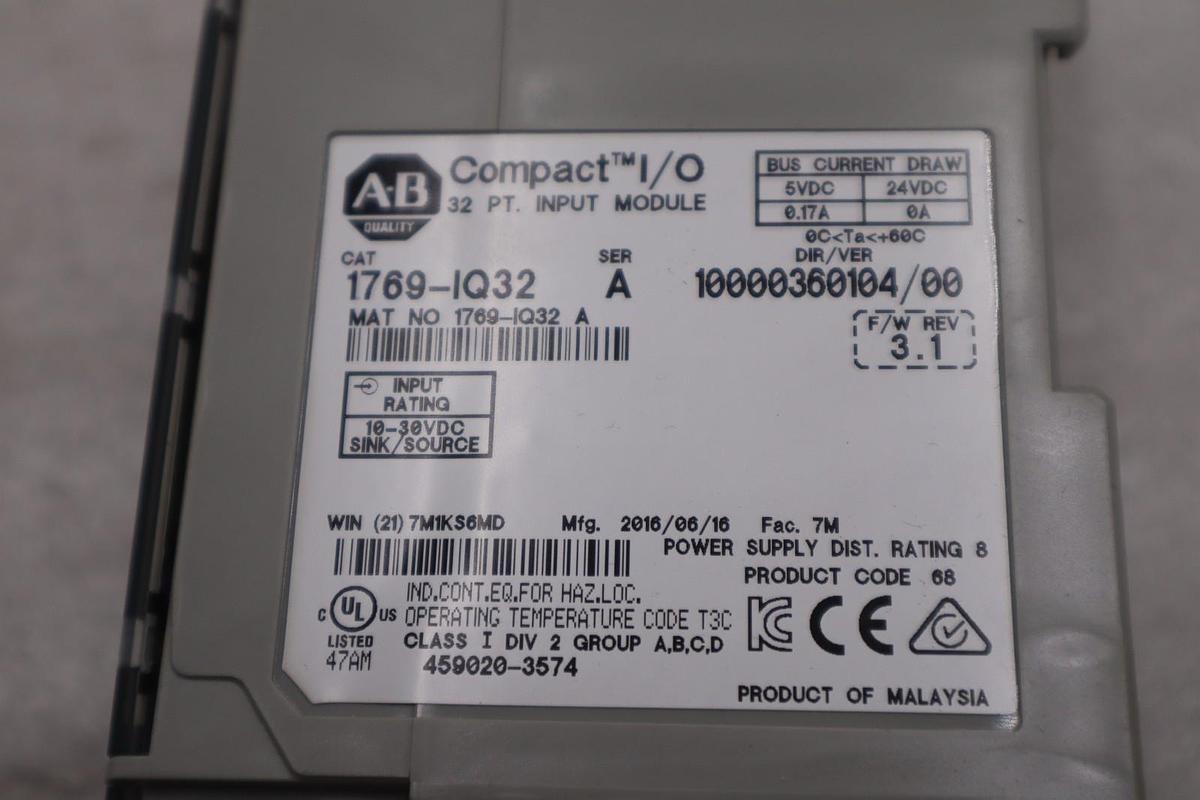Used Allen Bradley 1769-IQ32 /A CompactLogix 32-Point Input Module 1769IQ32 #5292A