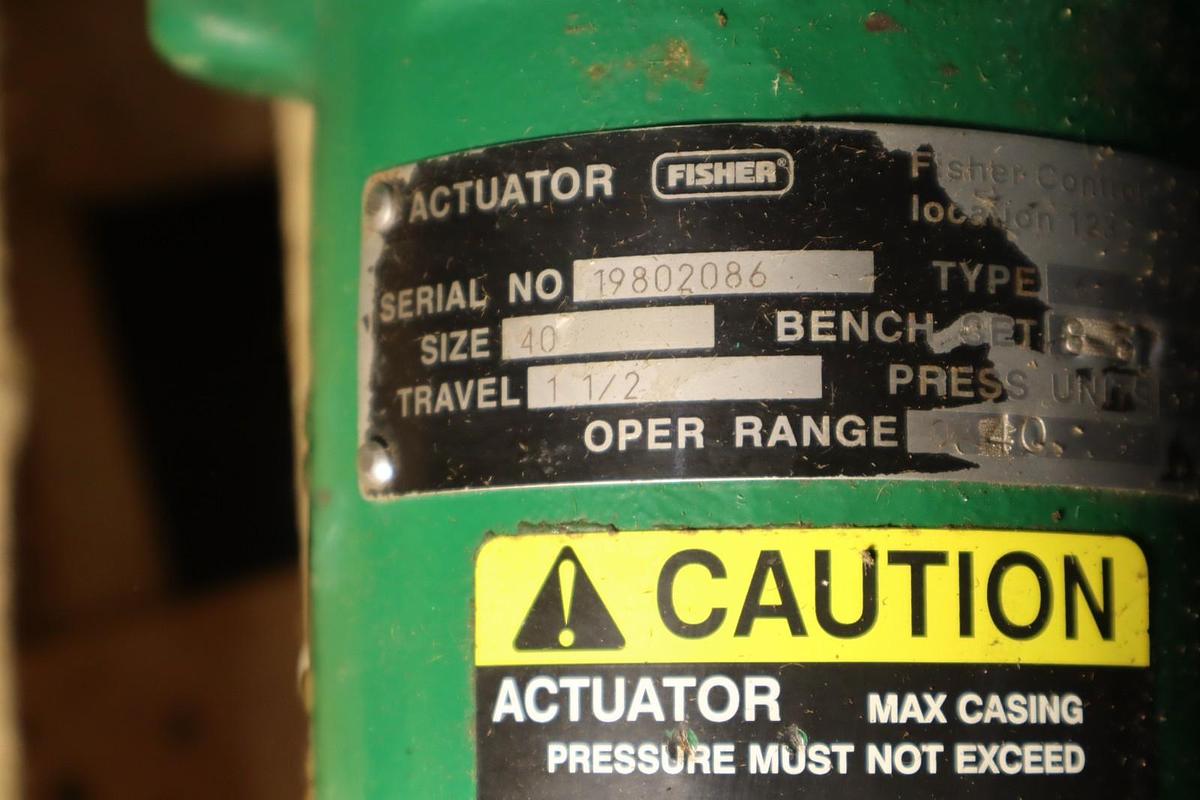 Used Fisher Control Valve Size 40 With Type 667 Pneumatic Actuator