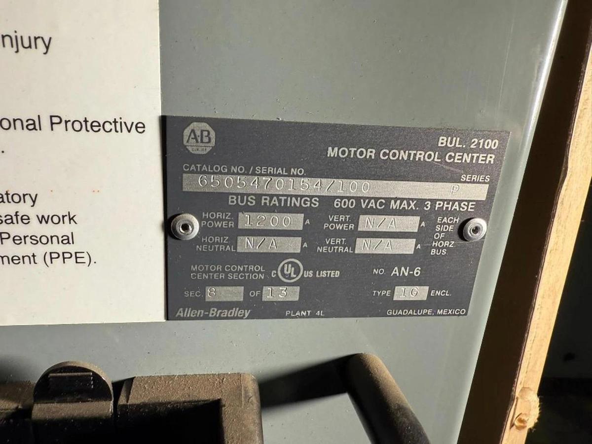 NEW ALLEN-BRADLEY MCC ENCLOSURE W/ 60HP POWERFLEX 755 DRIVE 20G1ANE063AN0NNNNN