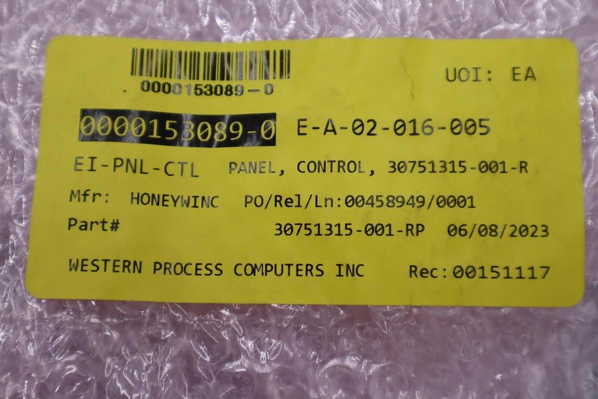 Used NEW HONEYWELL 30751315-001 TERMINAL PANEL C-TCB20 STOCK G515