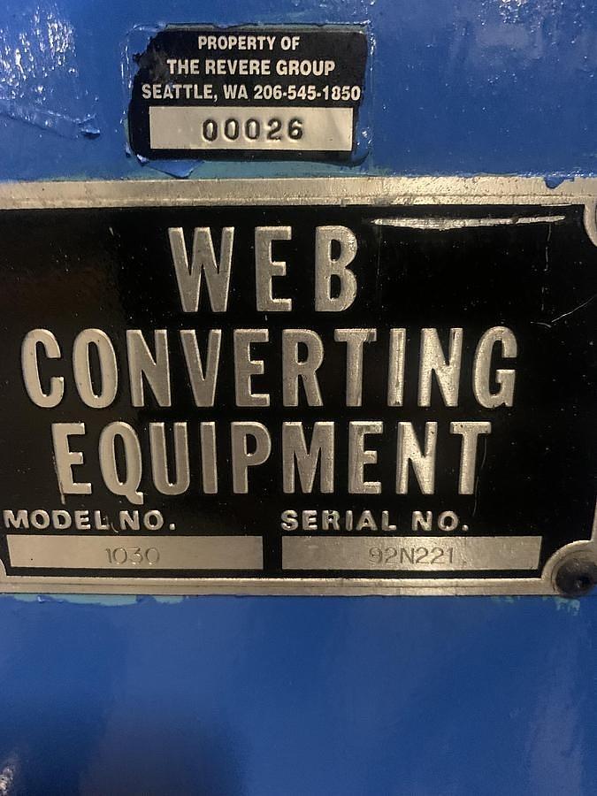 Used 36" WIDE WEB CONVERTING EQUIPMENT MODEL 1030 DOCTOR MACHINE