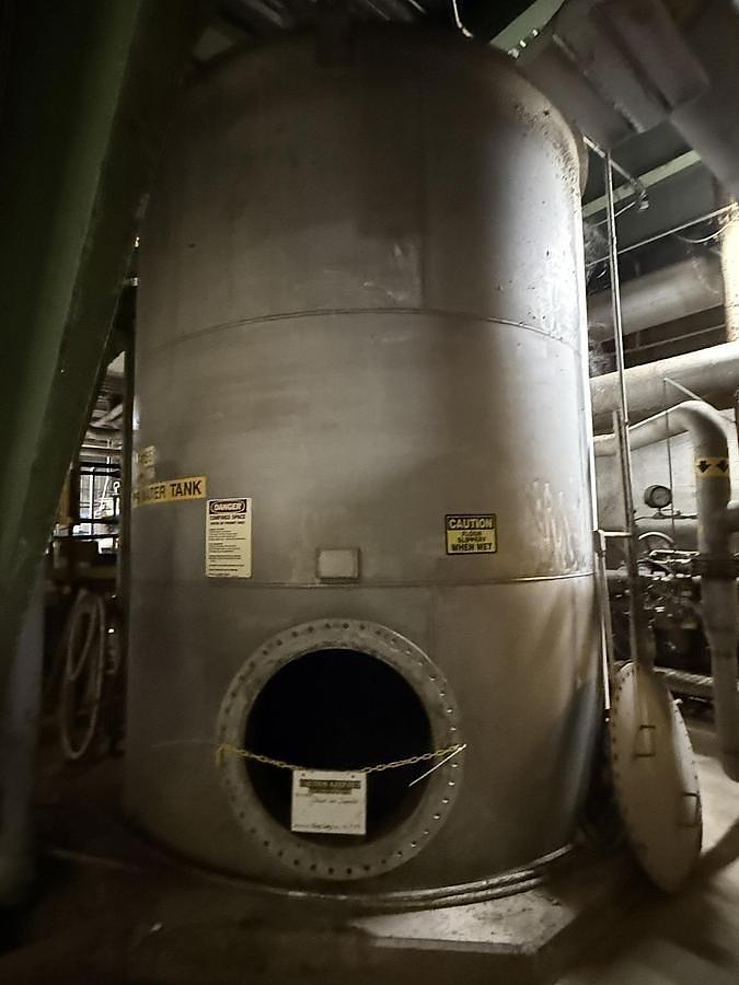 Used 7,500 GALLON ALLOY FABRICATORS INC. 316L STAINLESS STEEL TANK 155" TALL 10' DIA.