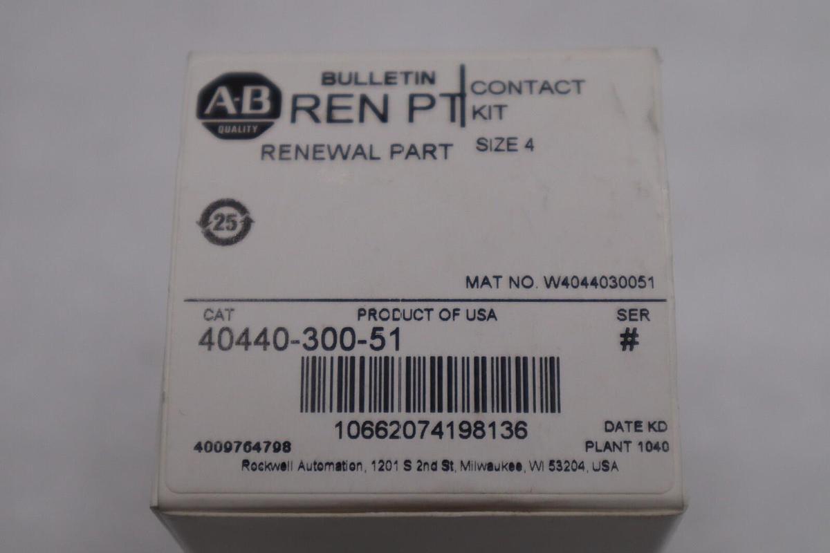 40440-300-51 Allen Bradley Size 4 1 P Bulletin 500 Replacement Contact Kit NEW