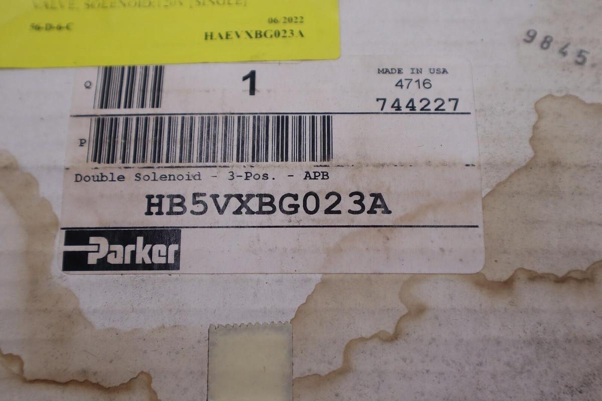 Used PARKER HAEVXBG023A VALVE SOLENOID 120V STOCK #078-A