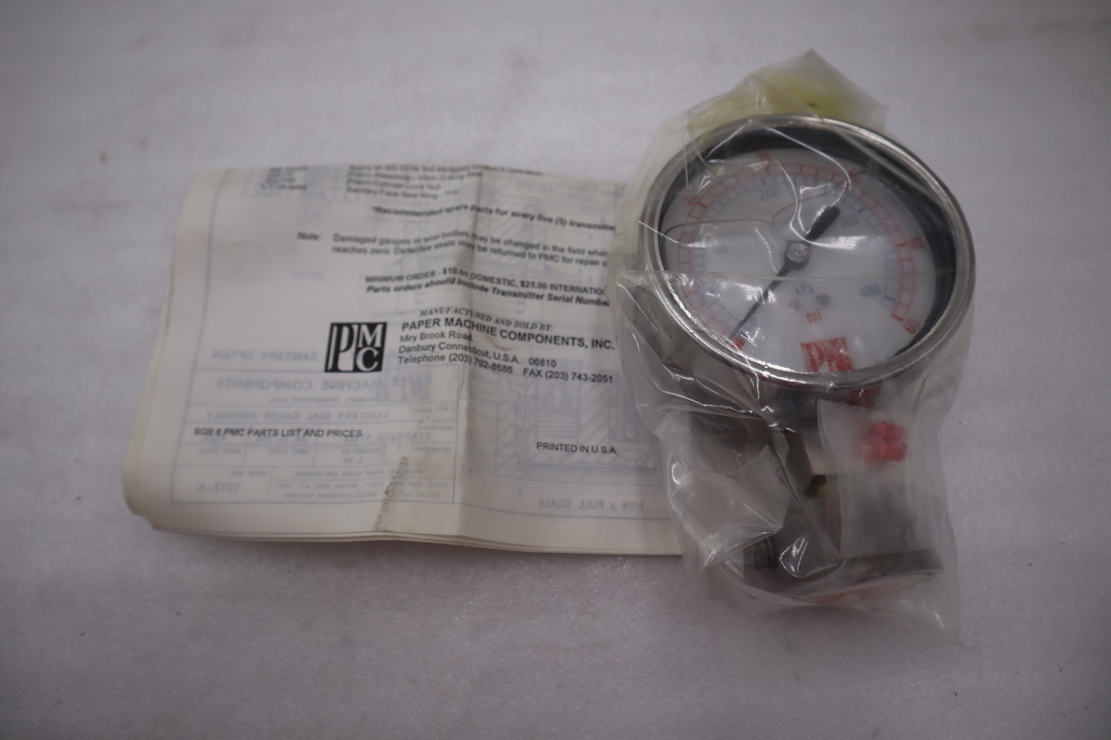 PMC 60 PSI PRESSURE GAUGE HC.003 DOW 200 8742 - STOCK GF1291