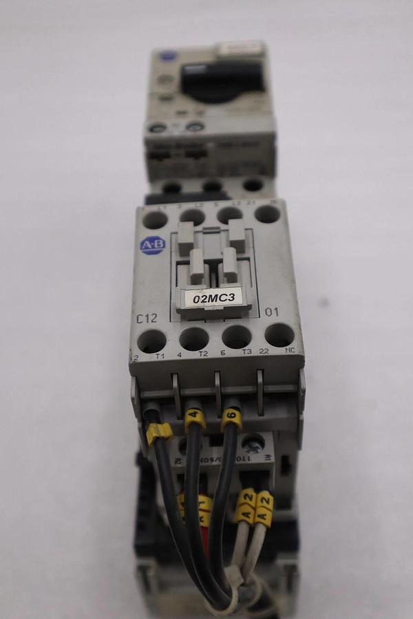 Used ALLEN BRADLEY 140M-D8N-B40 CIRCUIT BREAKER WITH 100-C12*01 CONTACTOR STOCK 4826A