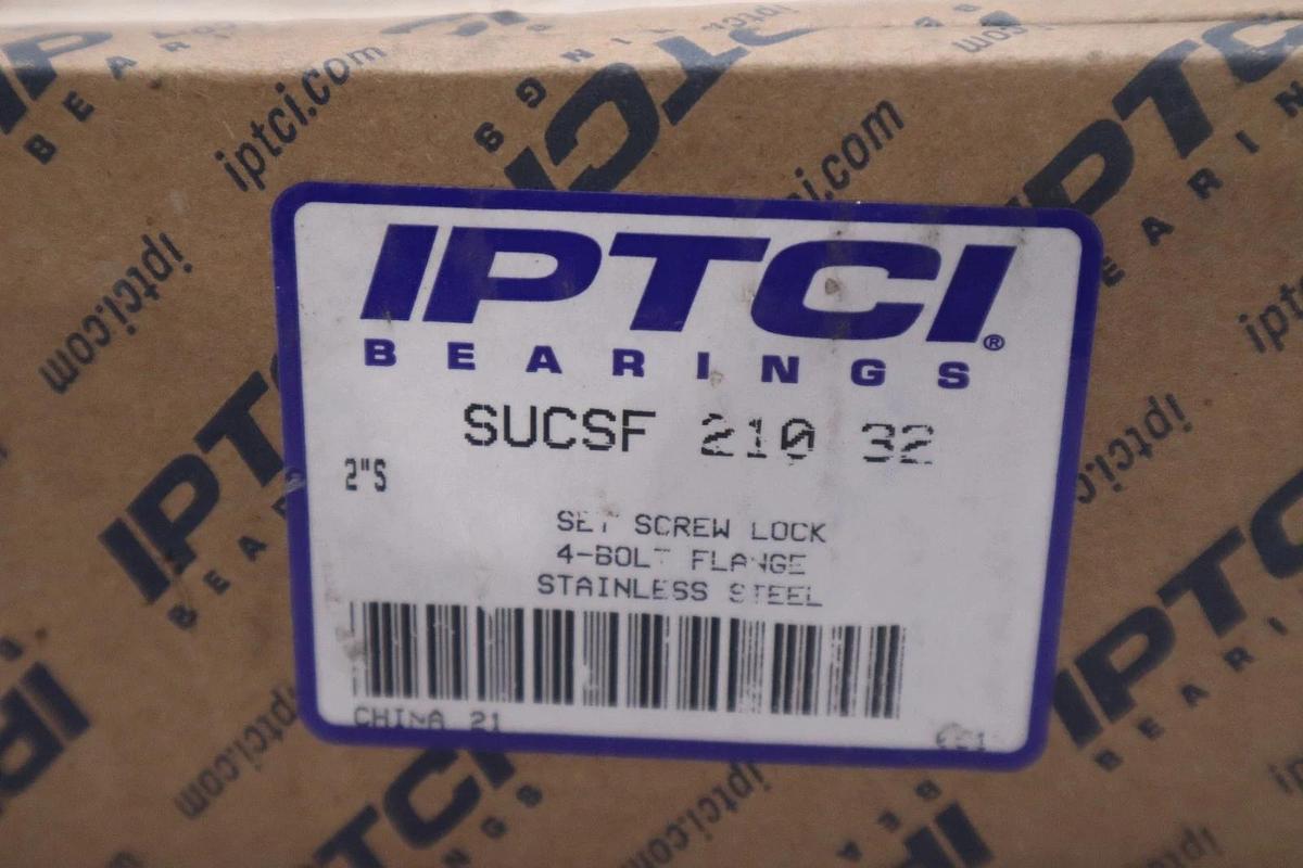 Used IPTCI SUCSF210-32 BEARING 4 BOLT 2" BORE STAINLESS STEEL - STOCK GF310