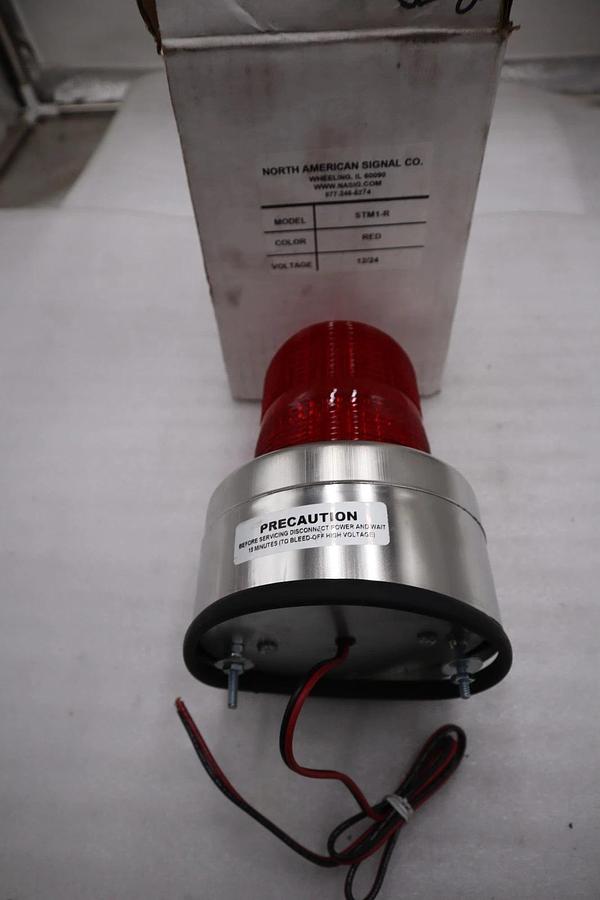 North American Signal Company STM1-R M1 Series Strobe Light Red - STOCK 5625CC