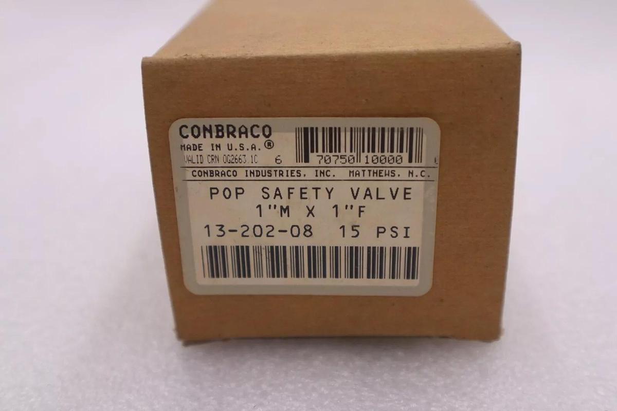 NEW OPEN BOX 1" CONBRACO 13-202-08 PRESSURE RELIEF SAFETY VALVE STOCK K-3161