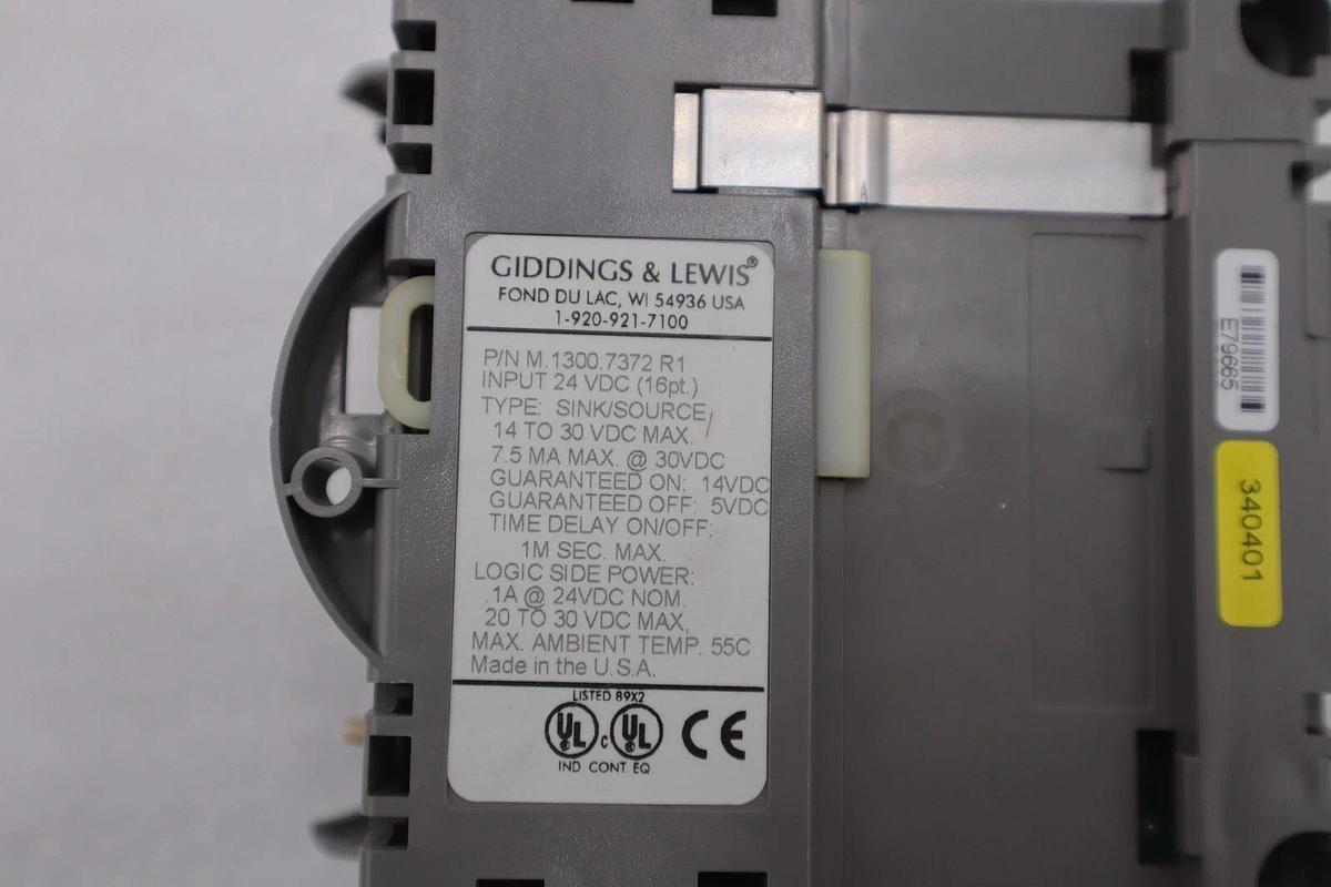 Used GIDDINGS & LEWIS M.1300.7372 R1 Input Module 24VDC SINK/SOURCE STOCK 623-D