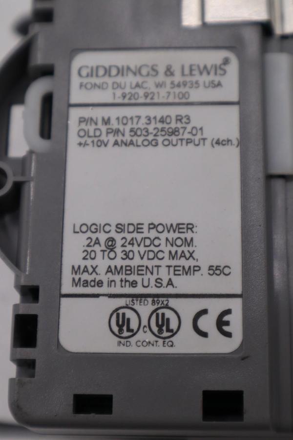 Used Giddings & Lewis M.1017.3140 R3 Module Stock H1588A