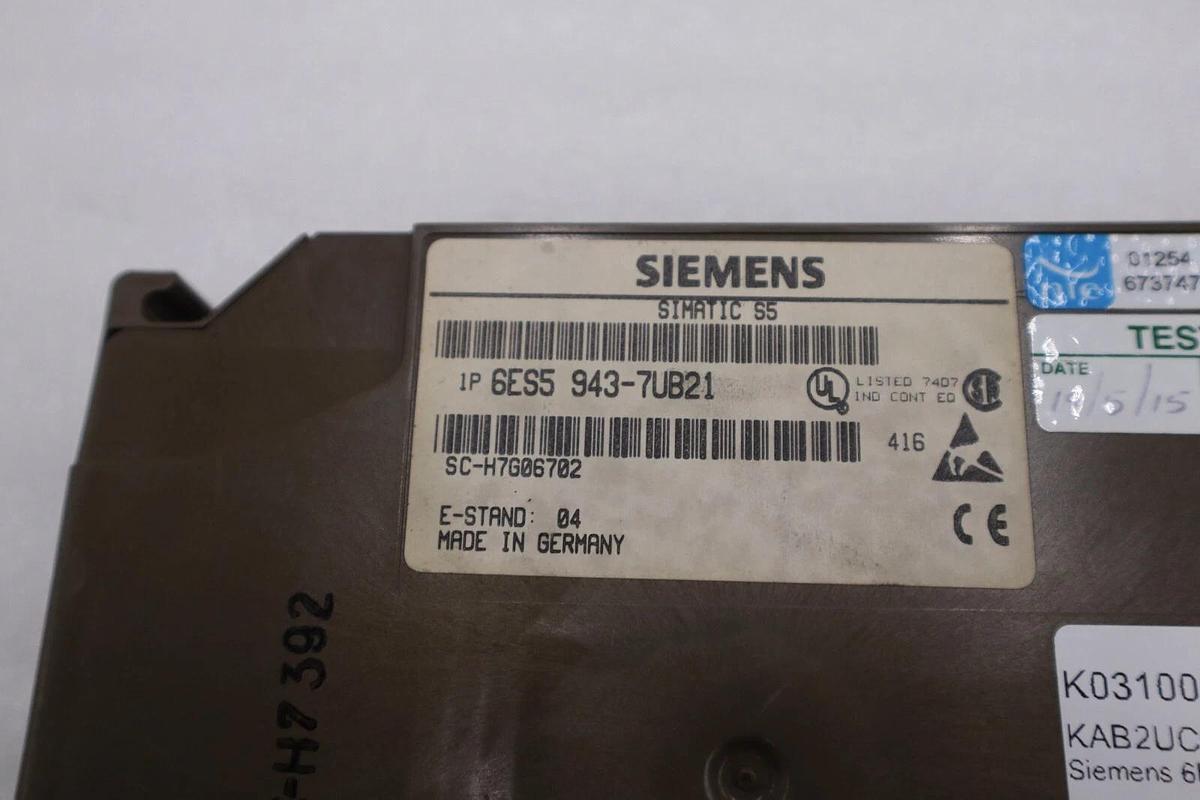 Used Siemens 6ES5-943-7UB21 Simatic S5 Central Processing Unit Module PLC STOCK 5379