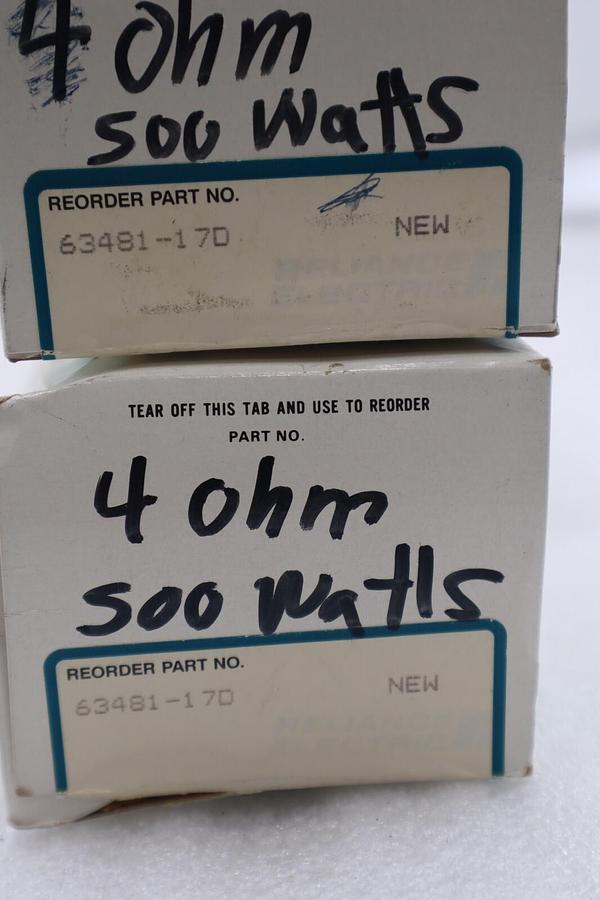 RELIANCE ELECTRIC ADJUSTABLE RESISTOR 63481-17D 500 WATT 4 OHM #L-812