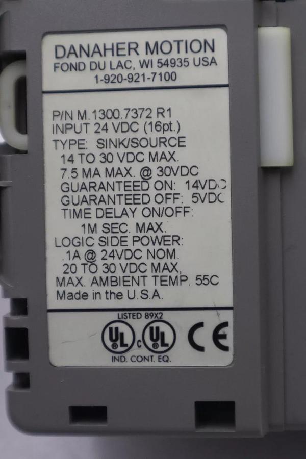 Used Danaher Motion M.1300.7372 R1 Input Module 24VDC SINK/SOURCE STOCK K-2921-A