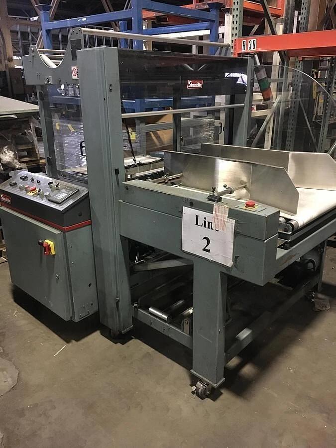 Used SHANKLIN SHRINK BUNDLING SYSTEM WITH 40" SHANKLIN MODEL B-2B SLEEVE WRAPPER