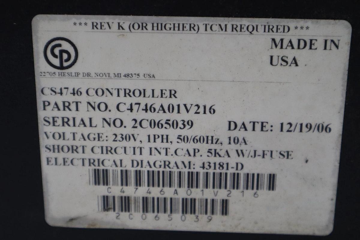 Used CP Techmotive C4746A01V216 Torque Controller CS4746 120V STOCK 3420-D